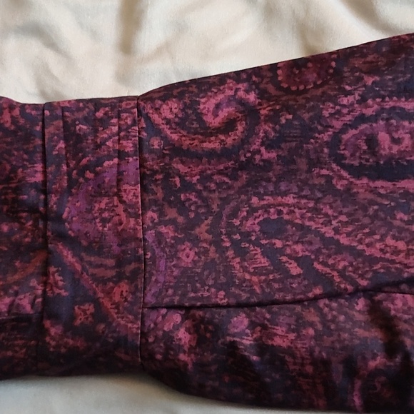 Land's End Dress 16 V Neck Sleeveless Knee Length Midi Purple Paisley A-Line - Picture 16 of 16
